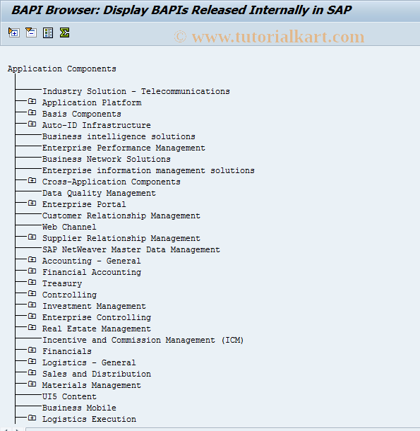 SAP TCode INT_BAPI - BAPI Browser