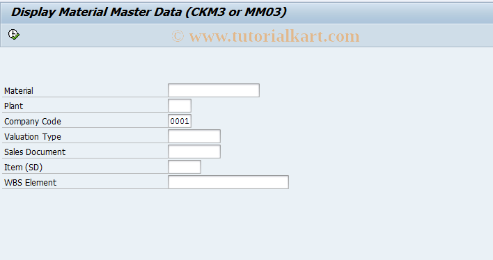 SAP TCode INV_DISPLAY_MAT - Display Material Master/Price Analys