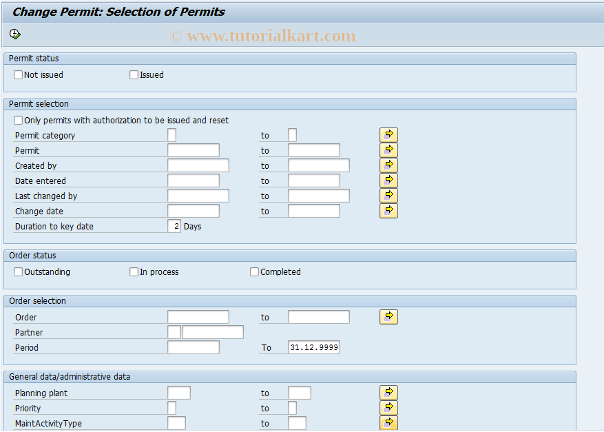 SAP TCode IPM2 - Change Permit