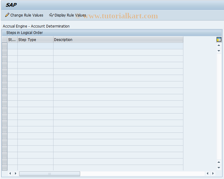 SAP TCode IPMADCONT01 - Accrl Account Detmn: Mntn Entry Area 01