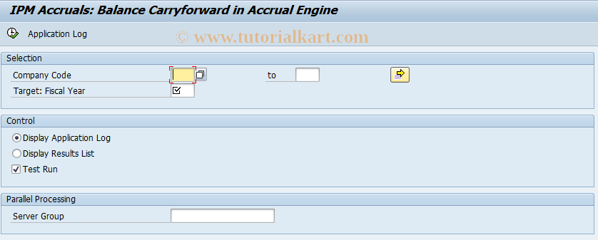 SAP TCode IPMCARRYFORWARD - Balance Carryforward