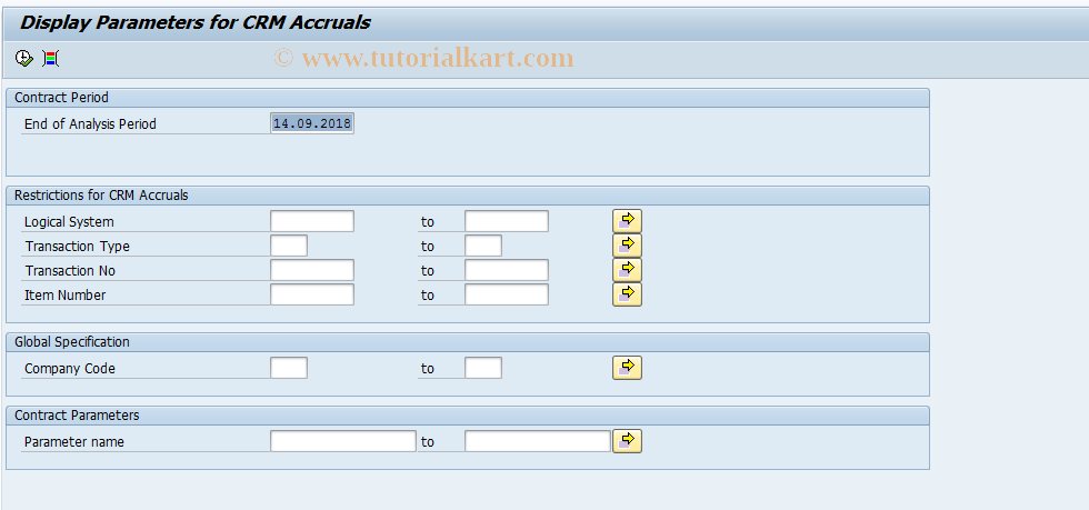 SAP TCode IPMDSPARAMS - Reporting ACE Object Parameter IPM