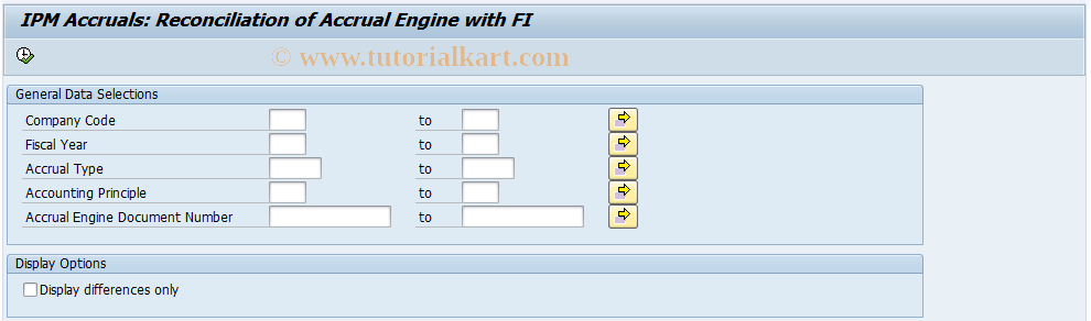 SAP TCode IPMFIRECON - Accrual Engine / FI Reconciliation