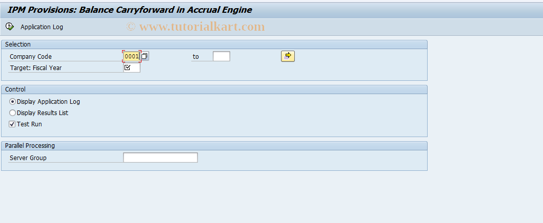 SAP TCode IPMOCARRYFORWARD - Provisions OR: Balance Carryforward