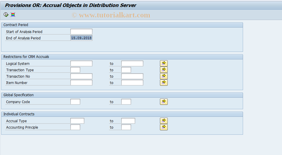 SAP TCode IPMODSITEMS - Reporting: Accrual Objects: IPMO