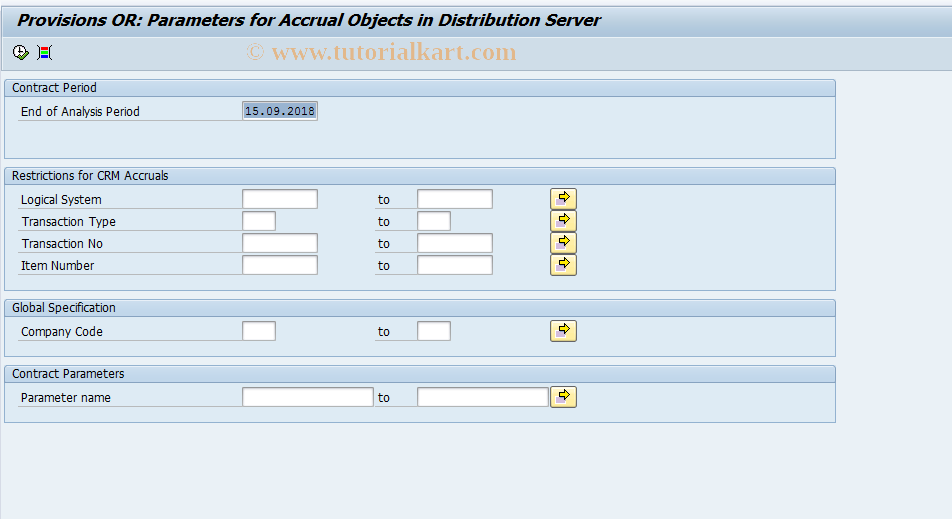 SAP TCode IPMODSPARAMS - Reporting: ACE Object Parameter IPMO