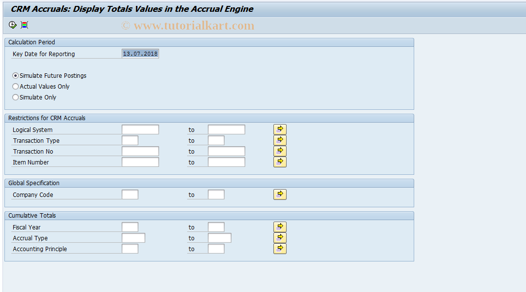 SAP TCode IPMPSITEMS - Display Totals Values in IPM