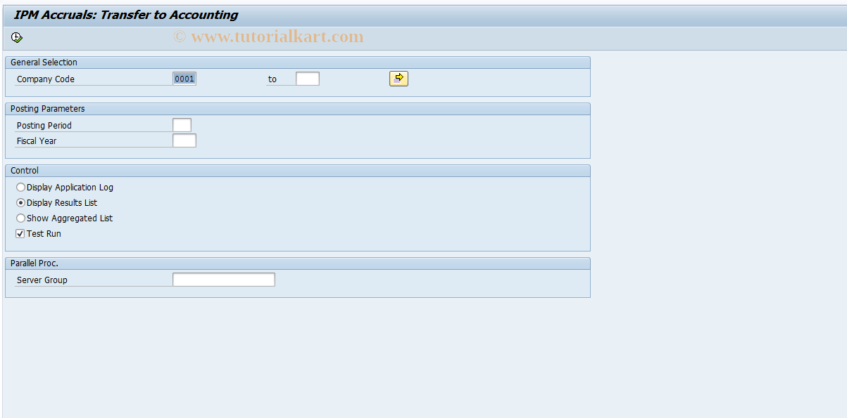 SAP TCode IPMTRANSFER - Transferral of ACE Documents to Accnting