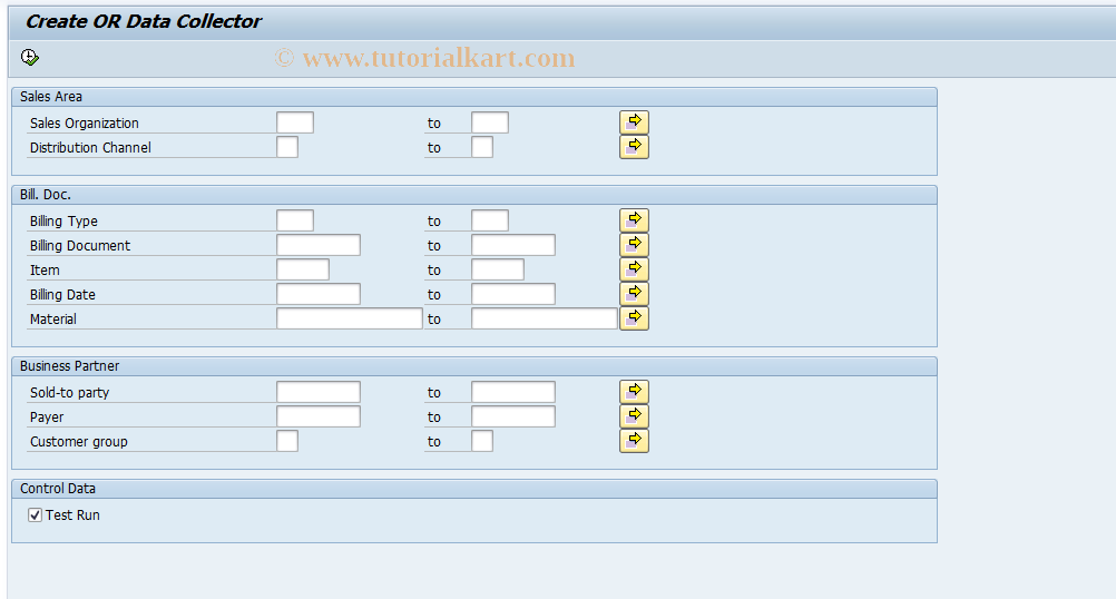 SAP TCode IPM_BDC_CR - Create OR Data Collector