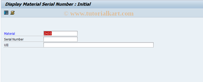 SAP TCode IQ03 - Display Material Serial Number