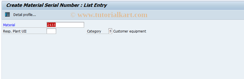 SAP TCode IQ04 - Create Material Serial Number