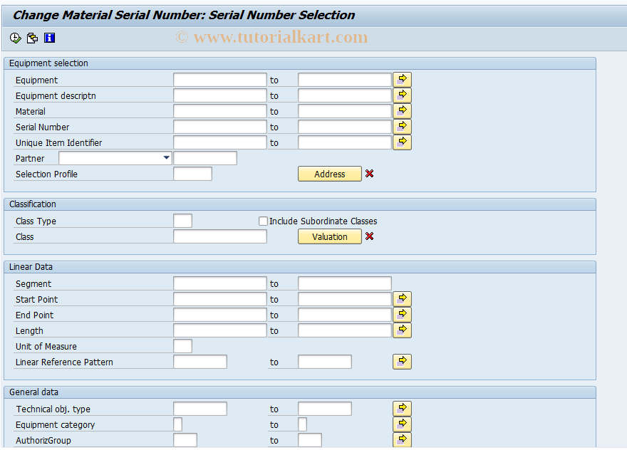 SAP TCode IQ08 - Change Material Serial Number
