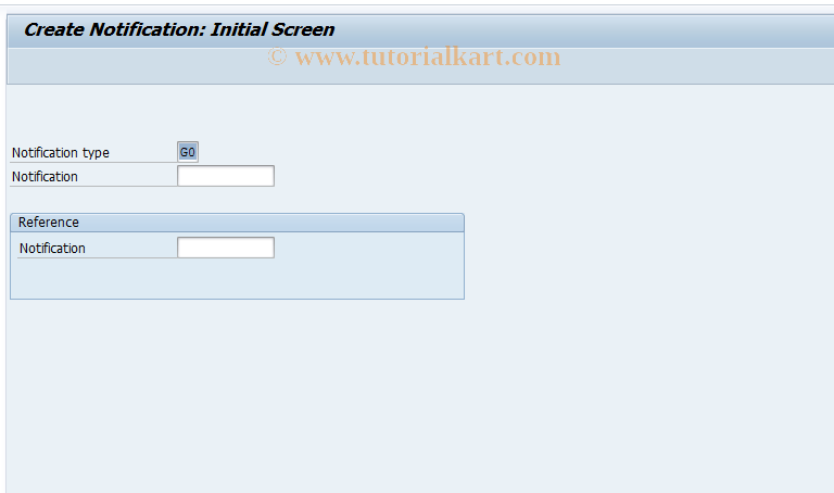 SAP TCode IQS1 - Create Notification - Extended View