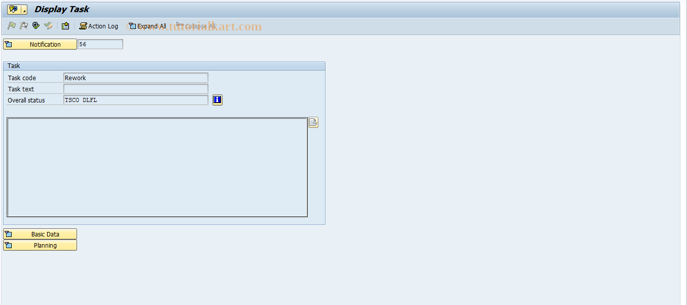 SAP TCode IQS12 - Process Task