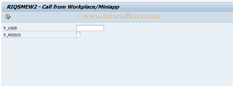SAP TCode IQS9WP - IQS9 - Call from Workplace/MiniApp