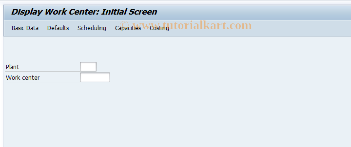 SAP TCode IR03 - Display Work Center