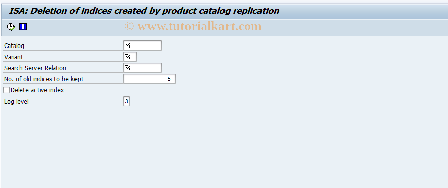 SAP TCode ISA_CAT_REPL_DELETE - ISA: Delete replicated indices