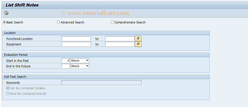 SAP TCode ISHN4 - List Shift Notes for Tech. Objects