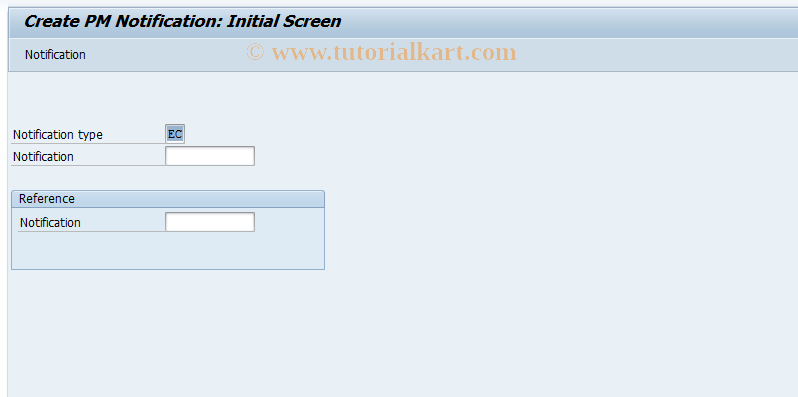 SAP TCode IW21 - Create PM Notification - General