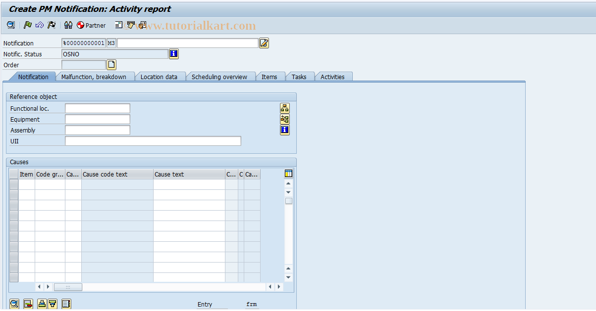 SAP TCode IW25 - Create PM Activity Report
