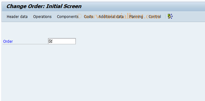 SAP TCode IW32 - CHANGE ORDER