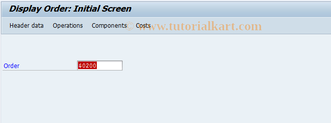 SAP TCode IW33 - Display PM Order