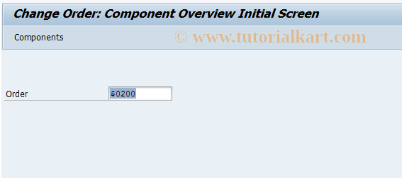 SAP TCode IW3K - Change order component list
