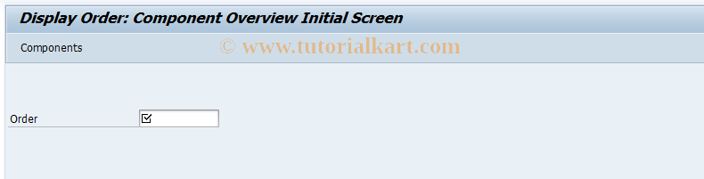 SAP TCode IW3L - Display Order Component List