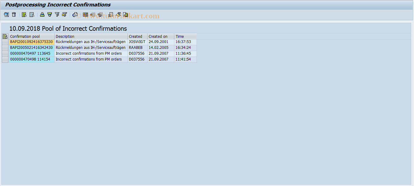 SAP TCode IW46 - Post-Processing of PDC Error Records