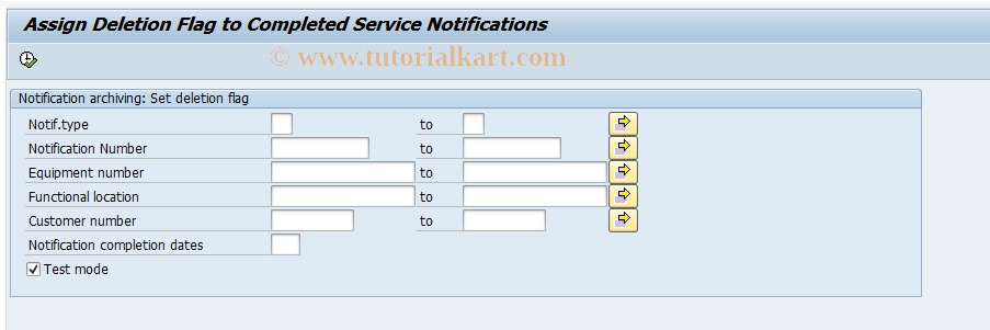 SAP TCode IW57 - Set Deletion Flag For Notification