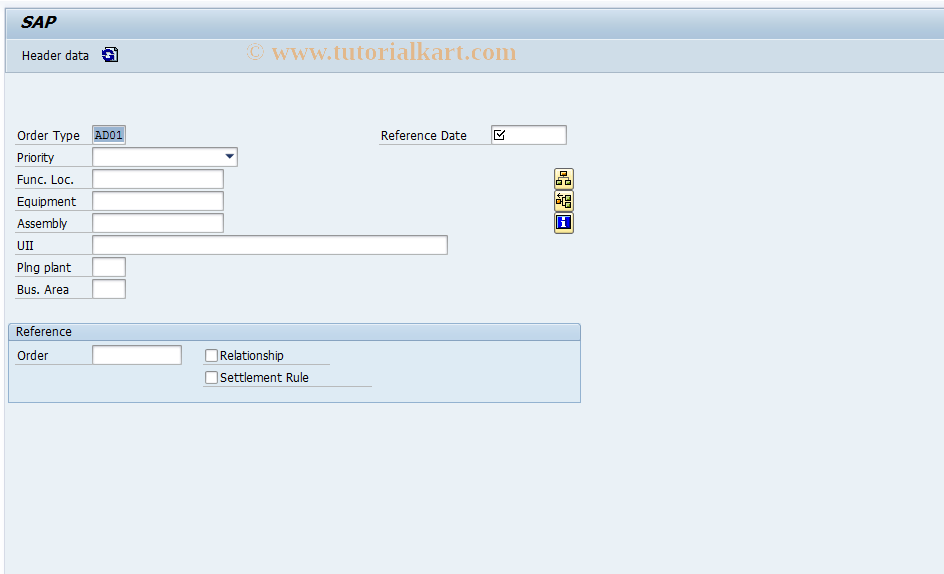 SAP TCode IW61 - Create Historical PM Order