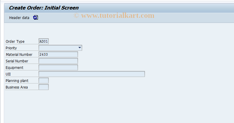 SAP TCode IW81 - Create Refurbishment Order