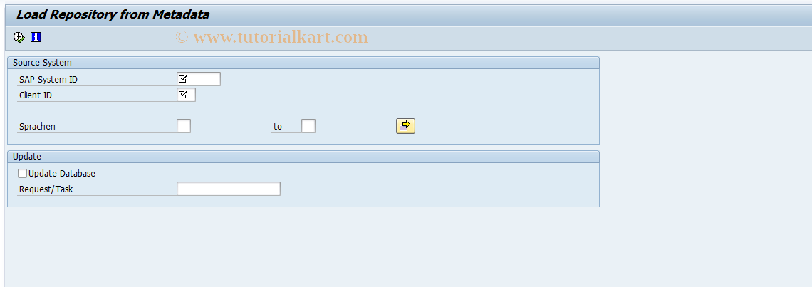 SAP TCode IWP_LOAD_REPOS - Load Repositors from Metadata