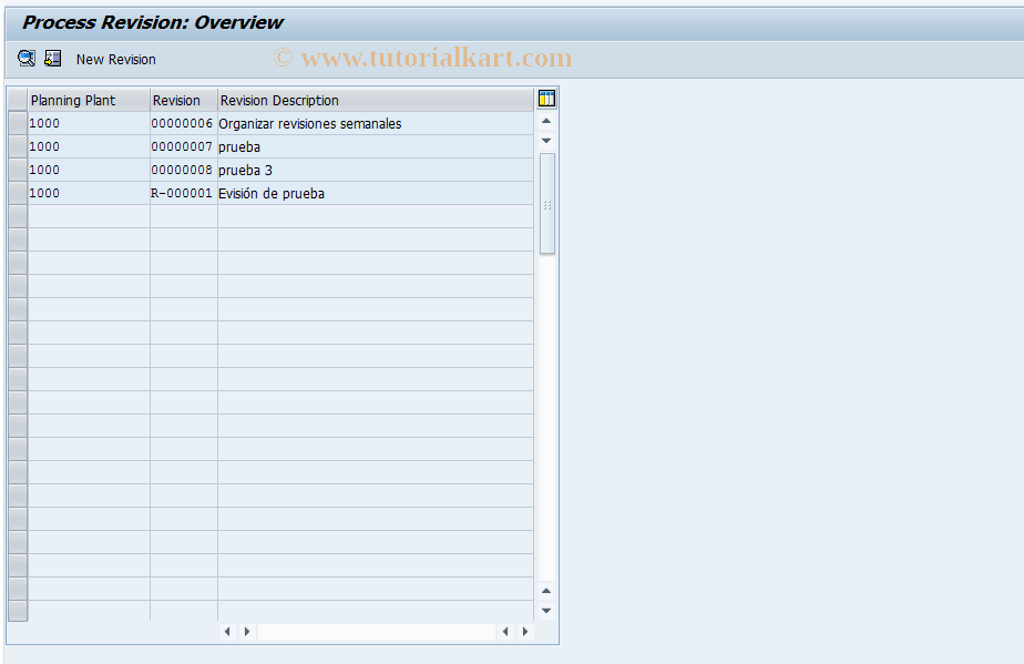 SAP TCode IWR1 - Create / Change Revision