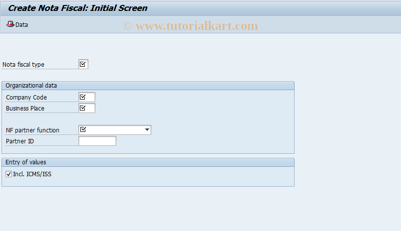 SAP TCode J1B1 - Create Nota Fiscal (Writer)