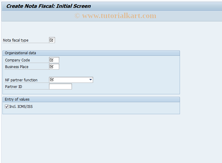 SAP TCode J1B1N - Create Nota Fiscal (Writer) - Enjoy