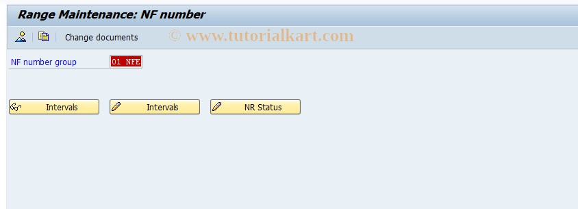 SAP TCode J1BI - Nota Fiscal Number Range