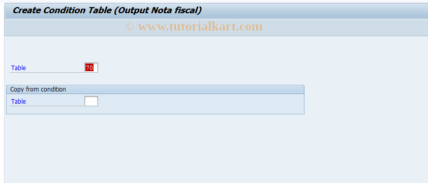 SAP TCode J1BO - Output CondTable/Create Nota Fiscal