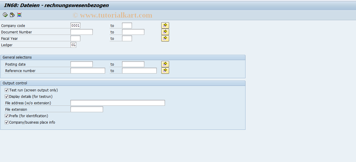 SAP TCode J1B_LFB5 - IN68: FI Files