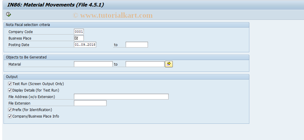 SAP TCode J1B_LFC6 - Materialbewegungen