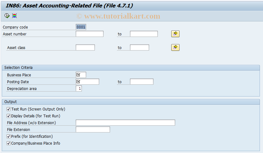 SAP TCode J1B_LFC9 - Anlagenbuchhaltung