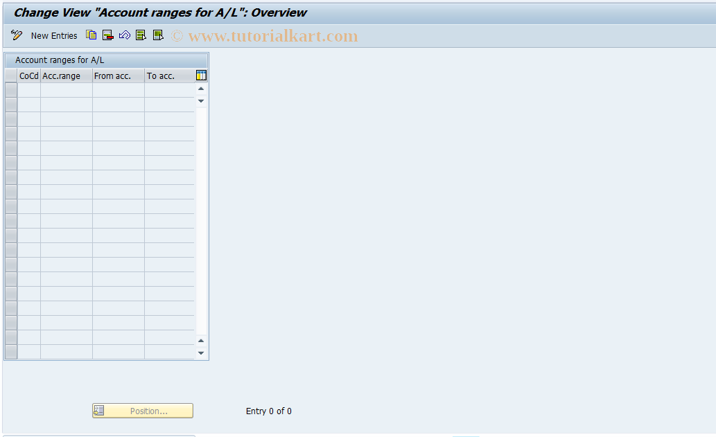 SAP TCode J1GAL1 - Maintain J_1GAR_AL_V