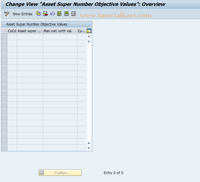 SAP TCode J1GAMRV2 - Asset Super Number Objective Values