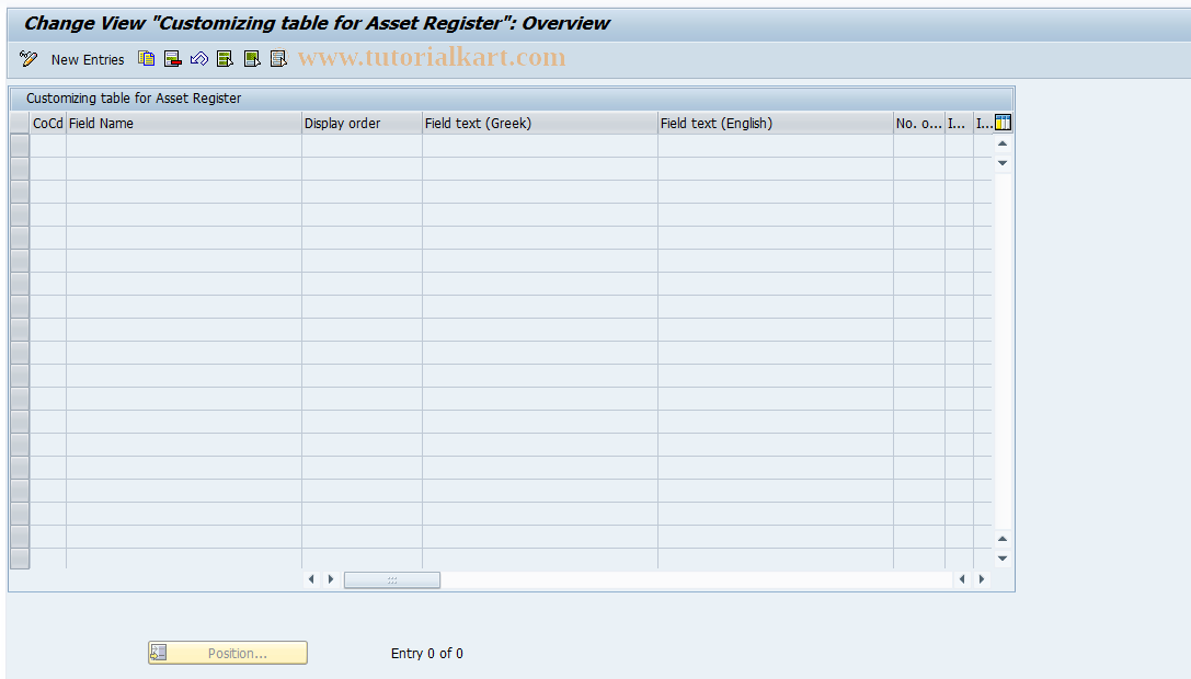 SAP TCode J1GAM_R1 - Field Maintenance