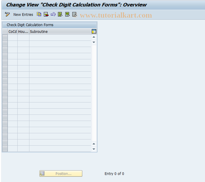 SAP TCode J1GCD - Check Digit Routines (for Cheques)