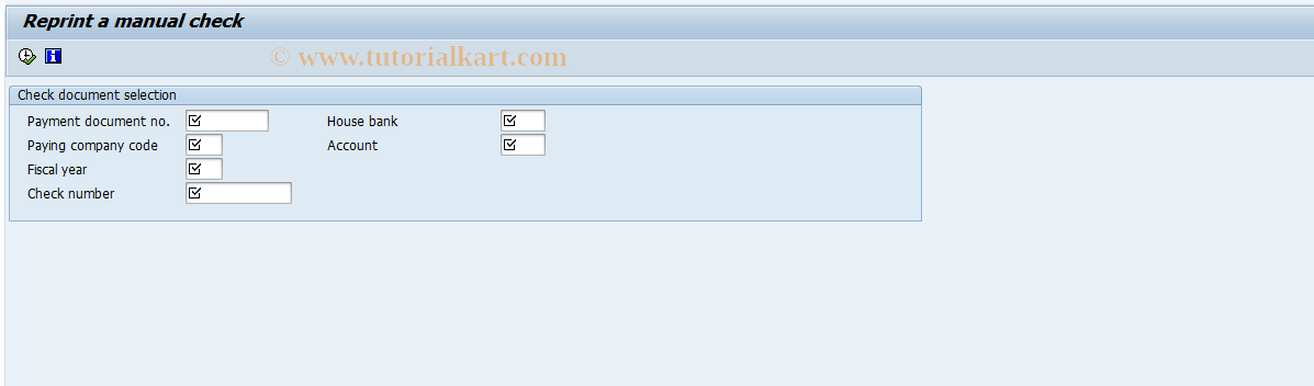 SAP TCode J1GCKPR0 - Print a manual cheque