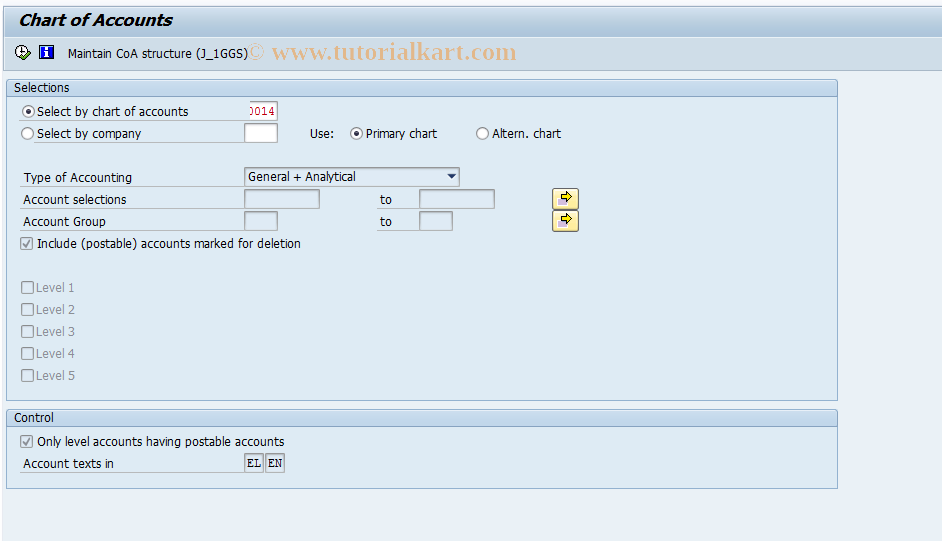 T Code To Display Chart Of Accounts In Sap
