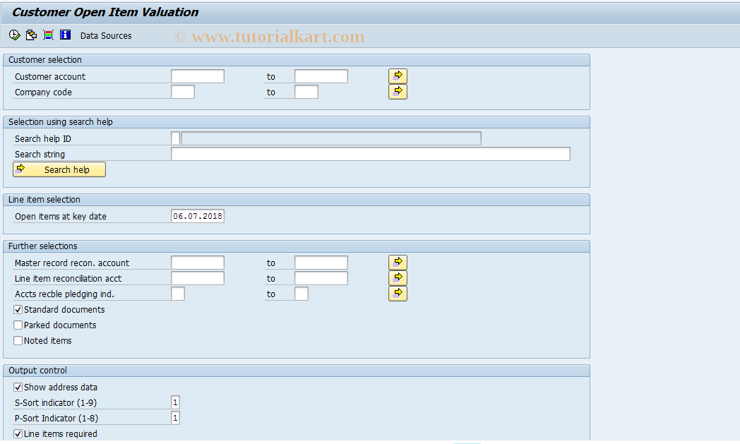 SAP TCode J1GCVAL - Customer valuation