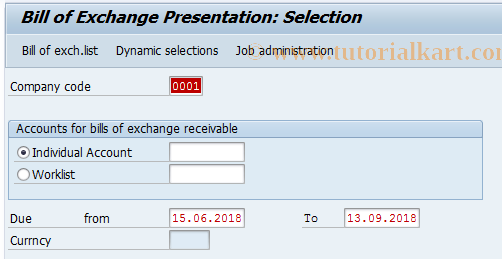 SAP TCode J1GFBWE - Bill/Exch.Presentation -Greek