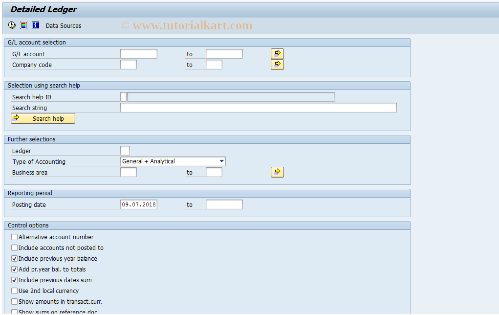 SAP TCode J1GGL - Detailed Ledger